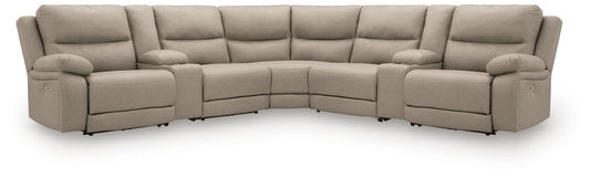 Narwhal Place 7-Piece Reclining Sectional with Storage Consoles