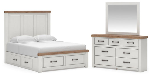 Savonport Queen Panel Storage Bed, Dresser and Mirror