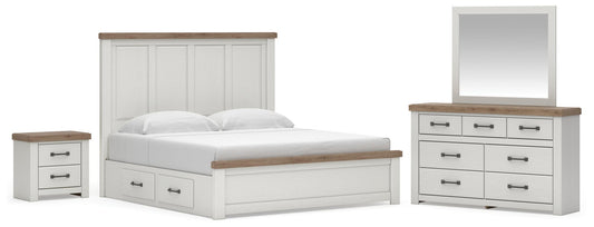 Savonport King Panel Bed with Storage. Dresser, Mirror and Nightstand