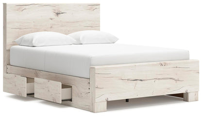 Lawroy Queen Panel Bed with Storage, Dresser and Mirror