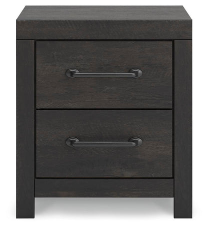 Delmorta Full Panel Bed with Storage, Dresser, Mirror and Nightstand