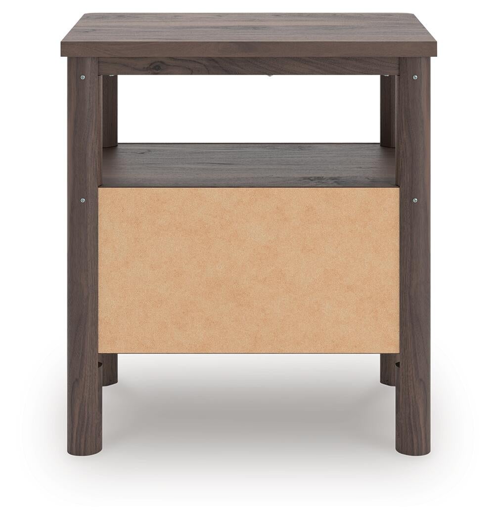 Cadmori Full Upholstered Panel Platform Bed, Dresser, Mirror and Nightstand