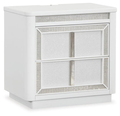 Chalanna California King Upholstered Storage Bed, Dresser and Mirror
