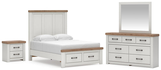 Savonport Full Panel Storage Bed. Dresser, Mirror and Nightstand