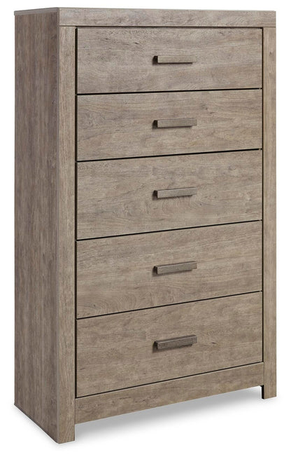 Culverbach King Panel Bed with Mirrored Dresser, Chest and Nightstand