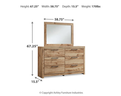 Hyanna Queen Panel Bed with 2 Side Storage, Dresser and Mirror
