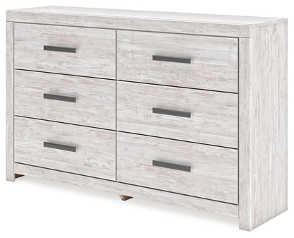 Cayboni Full Panel Bed with Mirrored Dresser