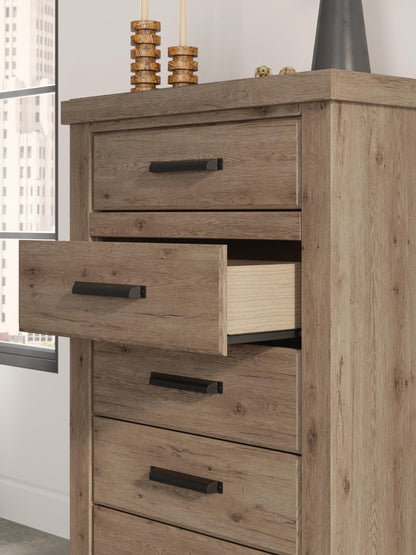 Garistyn King Panel Bed, Dresser, Mirror, Chest and Nightstand