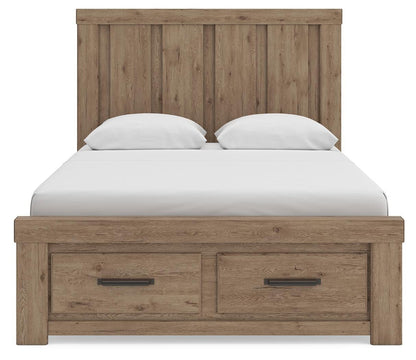 Garistyn Queen Panel Storage Bed, Dresser, Mirror, Chest and Nightstand