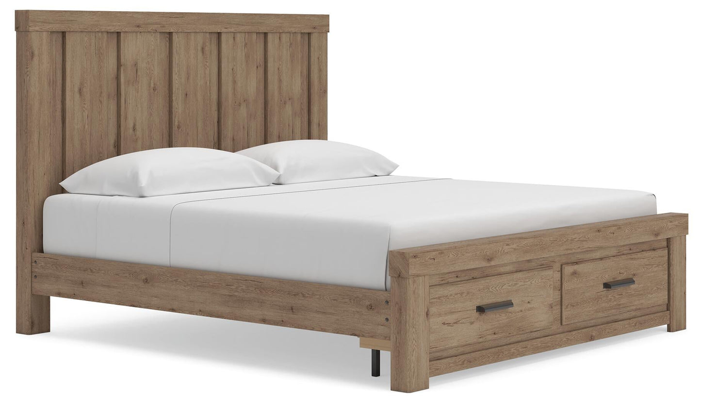 Garistyn King Panel Storage Bed, Dresser and Mirror
