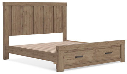 Garistyn King Panel Storage Bed, Dresser, Mirror, Chest and Nightstand