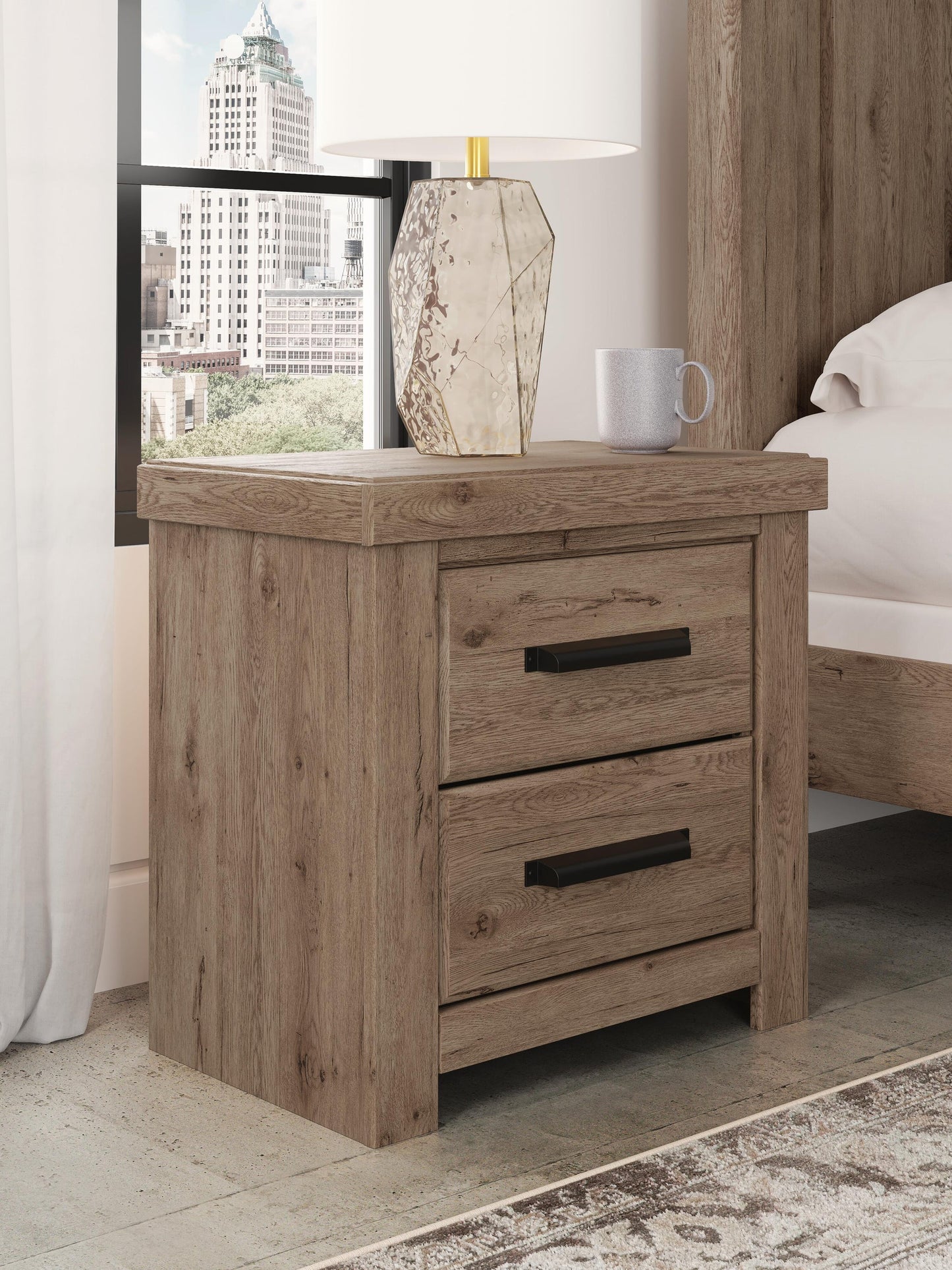 Garistyn King Panel Storage Bed, Dresser, Mirror, Chest and Nightstand