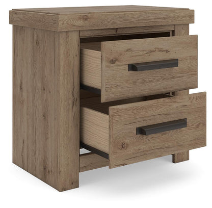 Garistyn King Panel Storage Bed, Dresser, Mirror, Chest and Nightstand
