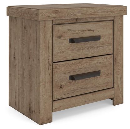 Garistyn Queen Panel Storage Bed. Dresser, Mirror and Nightstand