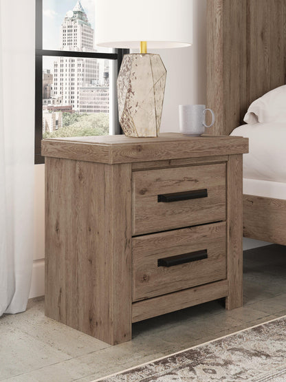 Garistyn Queen Panel Storage Bed. Dresser, Mirror and Nightstand
