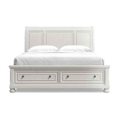 Robbinsdale California King Sleigh Bed with Storage with Mirrored Dresser