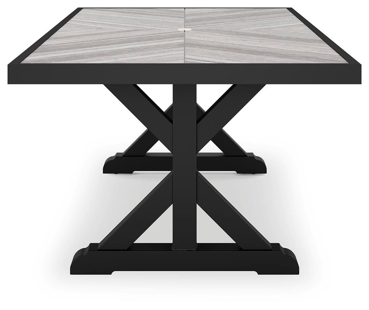 Beachcroft RECT Dining Table w/UMB OPT