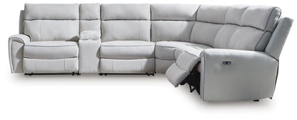 Social Pointe 6-Piece Reclining Sectional with Storage Console