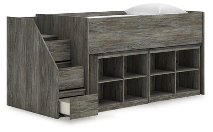 Frandern Twin Loft Bed with Bookcase Storage
