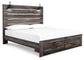 Drystan King Panel Bed with Storage with Mirrored Dresser, Chest and 2 Nightstands