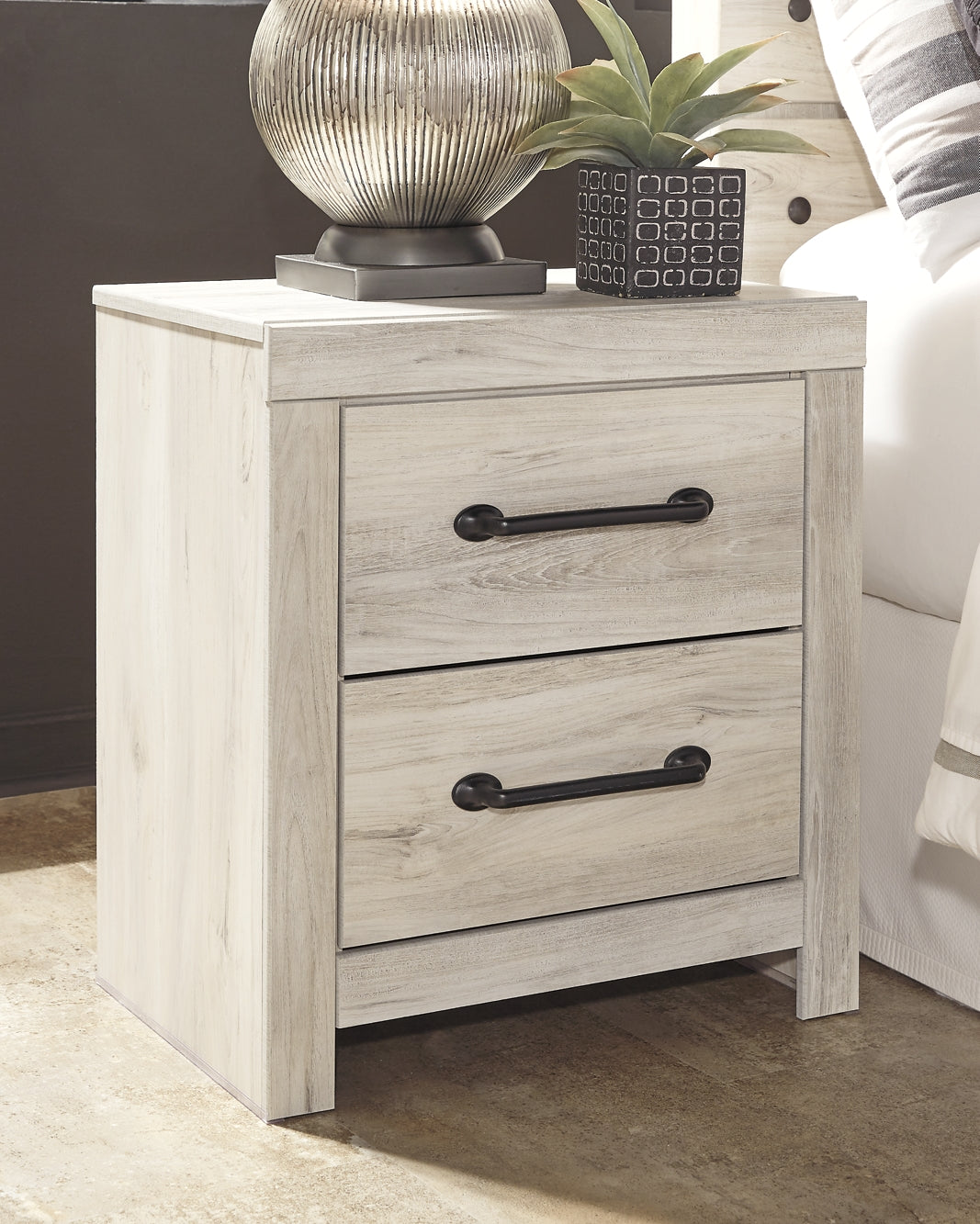 Cambeck King Upholstered Panel Bed with Mirrored Dresser, Chest and Nightstand