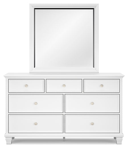 Fortman King Panel Bed with Mirrored Dresser, Chest and Nightstand